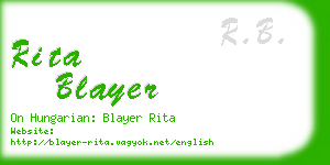 rita blayer business card